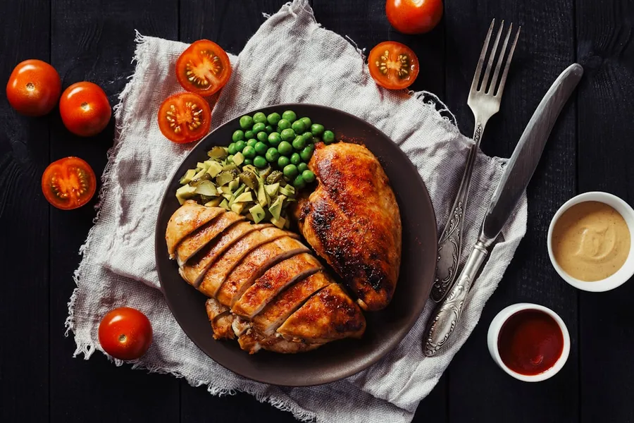 Ilustrasi mimpi ayam bakar — a plate of food