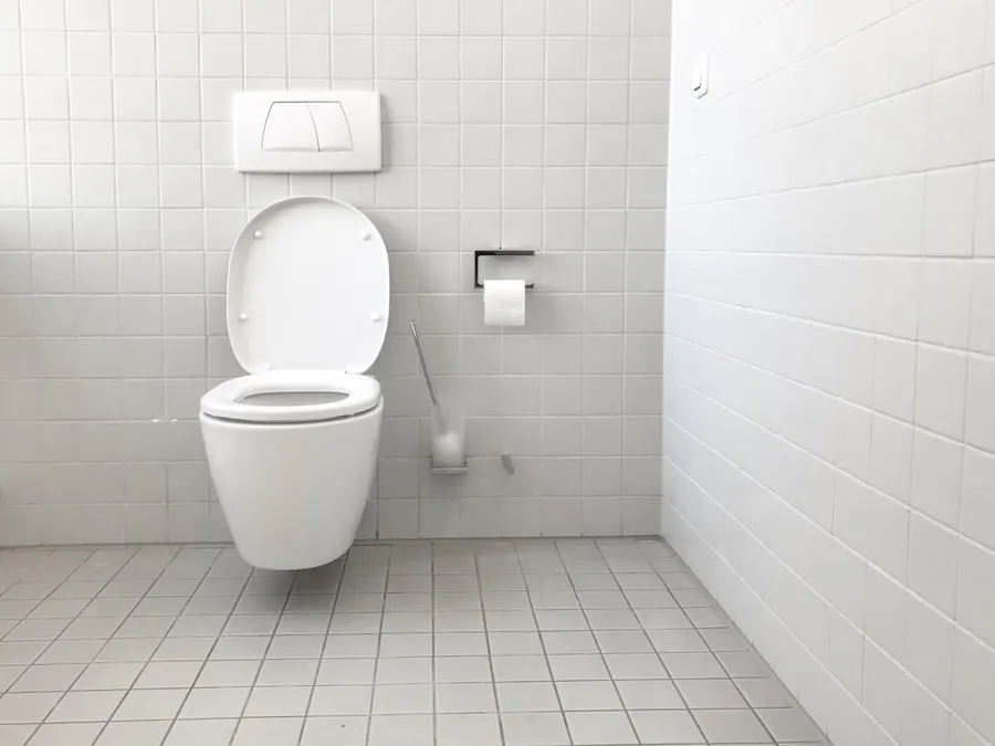Ilustrasi mimpi buang air — white toilet bowl with cistern