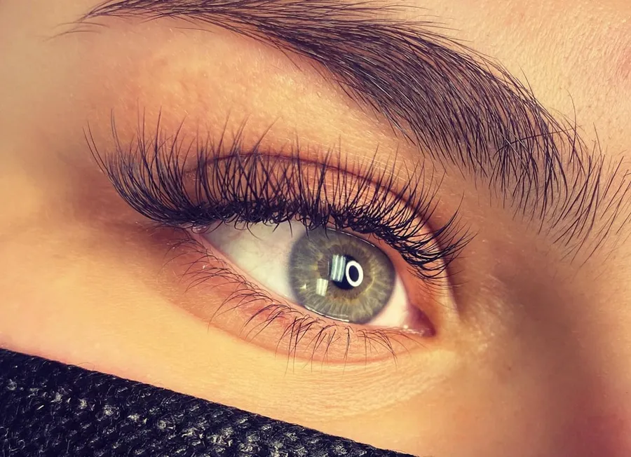 Ilustrasi mimpi bulu mata — a close up of a person's eye with long lashes