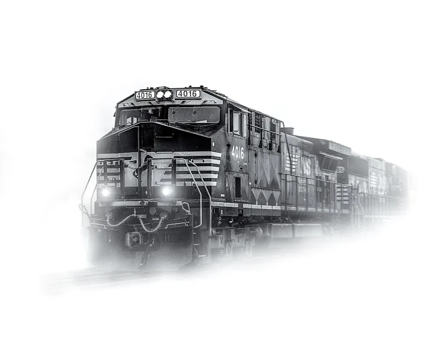 Ilustrasi mimpi kereta api — train on snowfield