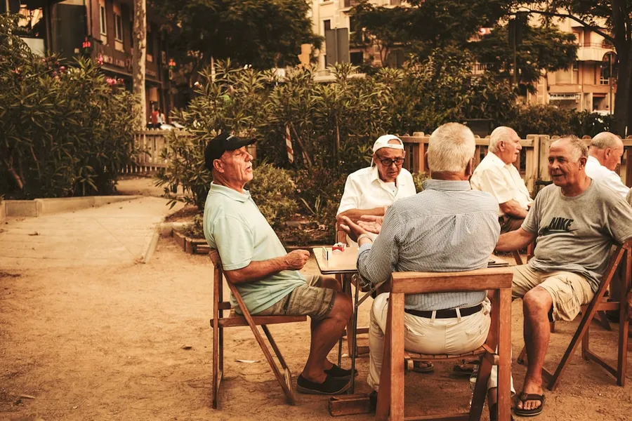 Ilustrasi mimpi mertua — group of old men sitting near table