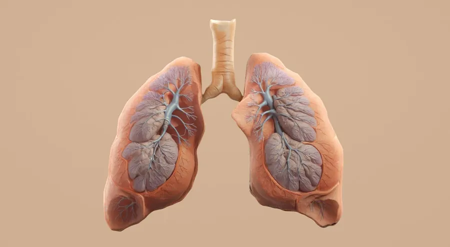 Ilustrasi mimpi paru-paru — Here's a caption for the image: human lungs with trachea shown.