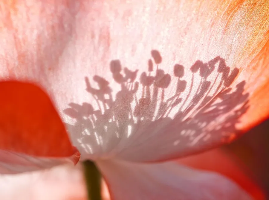 Ilustrasi mimpi sarpakenaka — poppy, shadow play, flower, beautiful flowers, shadows, backlighting, nature, macro, flower background, close up, pollen, flower wallpaper, blossom, bloom, red,