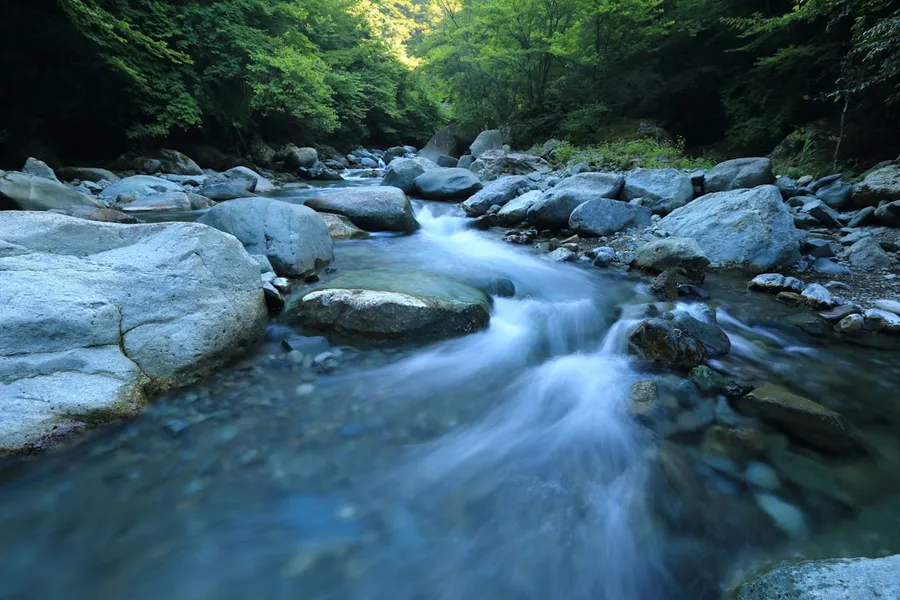 Ilustrasi mimpi sungai — body river surrounded by dress